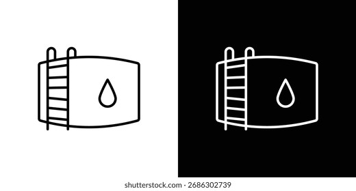 Water tank icon simple vector pictogram. black and white icon concept