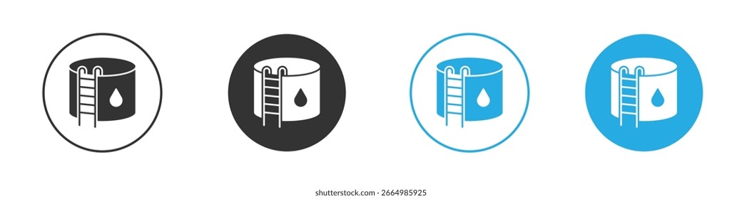 Icono de tanque de agua estilo sólido. Ilustración vectorial plana.