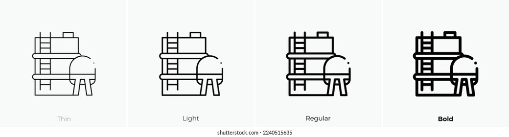 water tank icon. Thin, Light Regular And Bold style design isolated on white background