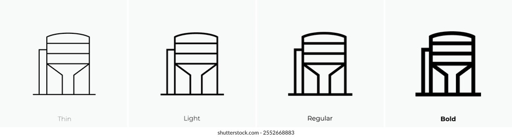 water tank icon. Thin, Light Regular And Bold style design isolated on white background