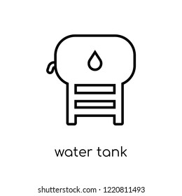 water tank icon. Trendy modern flat linear vector water tank icon on white background from thin line collection, outline vector illustration