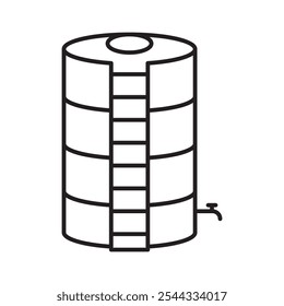 Wassertank-Symbol Vektor flache dünne Linie Illustration