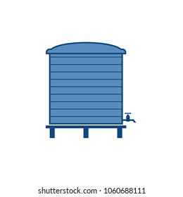 Water Tank Icon. Vector Image Isolated On White Background