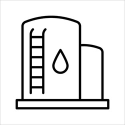 Water Tank Linear Icon. Modern Outline Water Tank Logo Concept On White Background From Industry Collection. Vector Illustration.