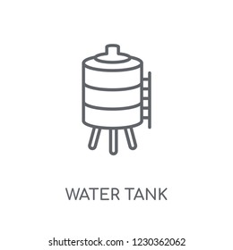 Water tank linear icon. Modern outline Water tank logo concept on white background from Industry collection. Suitable for use on web apps, mobile apps and print media.
