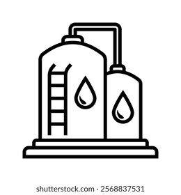 Water tank linear icon. Modern outline Water tank logo concept on white background from Industry collection. vector illustration.
