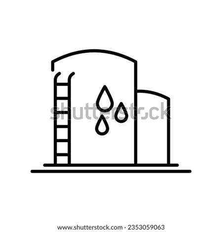 Water tank linear icon. Modern outline Water tank logo concept on white background from Industry collection. vector illustration.