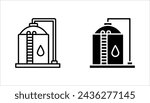 Water tank linear icon set. Modern outline Water tank logo concept on white background from Industry collection. vector illustration.