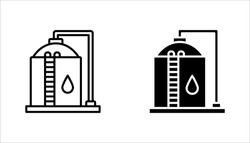 Water Tank Linear Icon Set. Modern Outline Water Tank Logo Concept On White Background From Industry Collection. Vector Illustration.