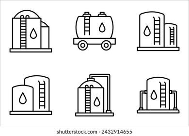 Water tank linear icon set. Modern outline Water tank logo concept on white background from Industry collection. vector illustration.