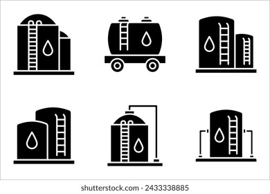 Water tank linear icon set. Modern outline Water tank logo concept on white background from Industry collection. vector illustration.