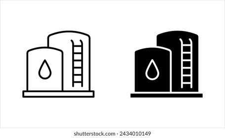 Water tank linear icon set. Modern outline Water tank logo concept on white background from Industry collection. vector illustration.