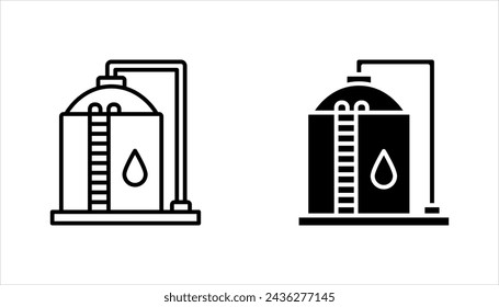 Water tank linear icon set. Modern outline Water tank logo concept on white background from Industry collection. vector illustration.