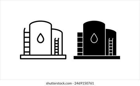 Icono lineal del tanque de agua. Concepto moderno del logotipo del tanque de agua sobre fondo blanco de la colección de la industria. Ilustración vectorial.