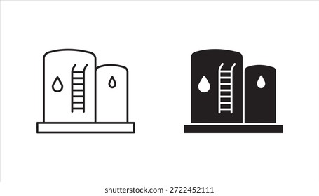 Conjunto de iconos lineales de tanque de agua. Concepto moderno del logotipo del tanque de agua en el fondo blanco de la colección de la industria. Ilustración vectorial.