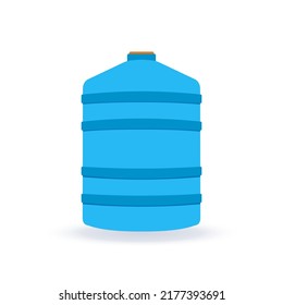  Water tank plastic icon.  5 Gallon Water Jug, container, Emergency Water Supply, survival kit container.  Stock Vector Illustration
