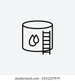 Water tank thin liner icon isolated.