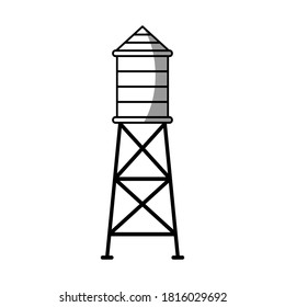Water Tank With Tower Icon Vector On Trendy Design 