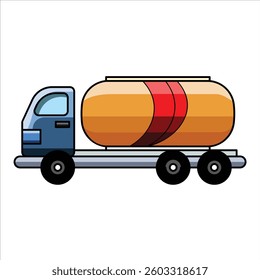 Water Tank Truck Utility Vehicle Modern, Stylish and Editable Vector Illustration For Transportation and Vehicle Design