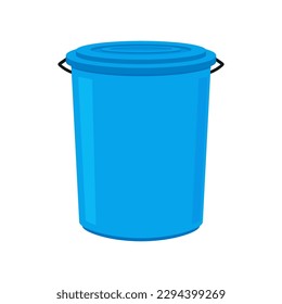 Water tank vector. Blue water tank on white background. Water tank isolated vector.