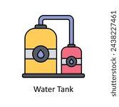 Water Tank  vector filled outline icon design illustration. Manufacturing units symbol on White background EPS 10 File