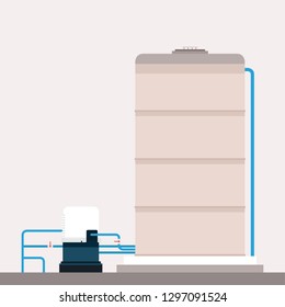 water tank vector. free space for text. wallpaper. copy space. symbol. Pumps vector.