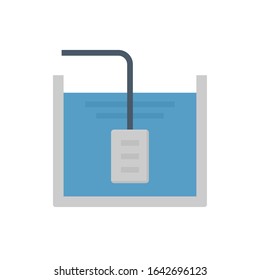 Water tank vector icon. Include hose pipe or pipeline, water filter or pre-filter or anti-clogging pipe. Using storage and supply water to pump, irrigation sprinkler, mist spray, agriculture, farming.