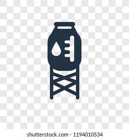 Water tank vector icon isolated on transparent background, Water tank transparency logo concept