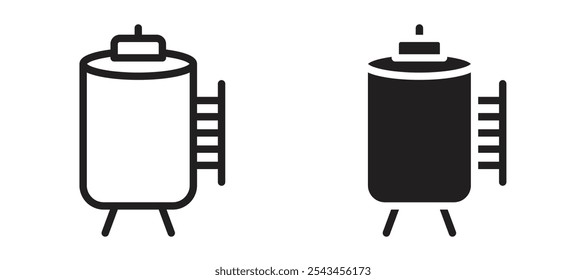 Water tank vector icon set in black.