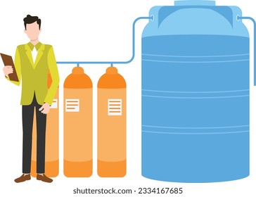 Water tank Vector Illustration that can be easily modified or edit

