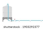 Water tank vector. water tank on white background.