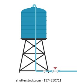 water tank vector. water tank on white background.