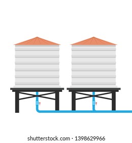 water tank vector. water tank on white background.