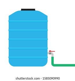Water tank vector. water tank on white background. tap vector. Hose.
