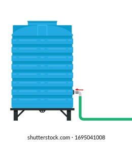 Water tank vector. water tank on white background. tap vector. Hose.