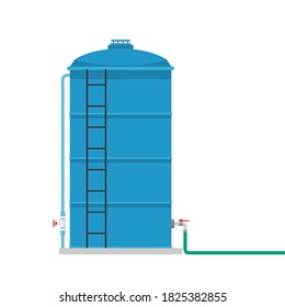 Water tank vector. water tank on white background. tap vector. Hose.