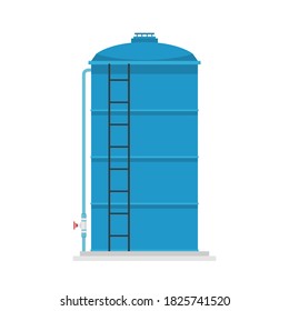 Water tank vector. water tank on white background. tap vector. Hose.