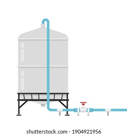 Water tank vector. water tank on white background.