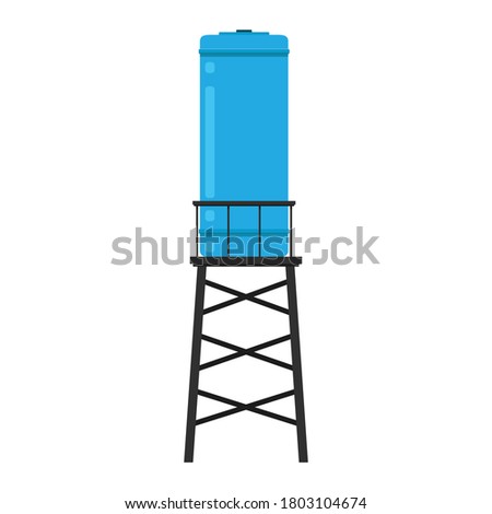 Water tank vector. water tank  on white background. free space for text.