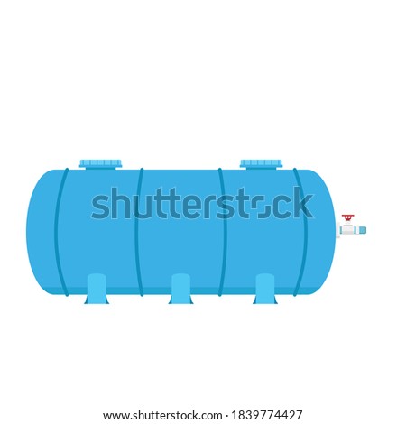 Water tank vector. water tank on white background. tap vector. Hose.