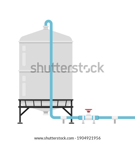 Water tank vector. water tank on white background.