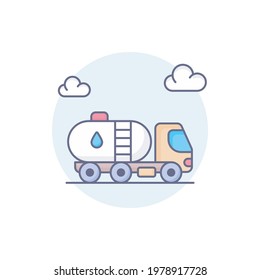 water tank vector round icon style illustration. EPS 10 File