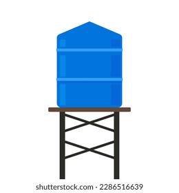 Vector de tanques de agua. Toca. Tanque de agua azul sobre fondo blanco.