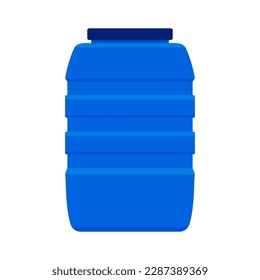 Water tank vector. Tap. Blue water tank on white background.