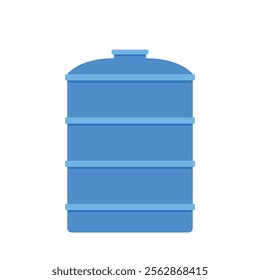 Water tank vector. Tap. Blue water tank on white background.