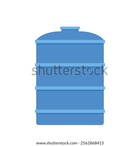 Water tank vector. Tap. Blue water tank on white background.