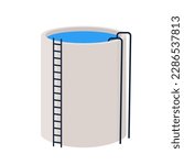 Water tank vector. Tap. Water tank on white background.