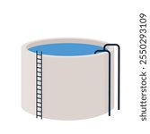 Water tank vector. Tap. Water tank on white background.