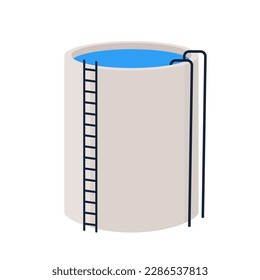 Water tank vector. Tap. Water tank on white background.