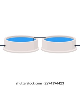 Vector de tanques de agua. Toca. Tanque de agua azul sobre fondo blanco.